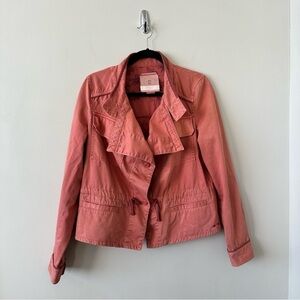 Anthropologie-Hei Hei Salmon Anorak Lightweight Cargo Jacket.